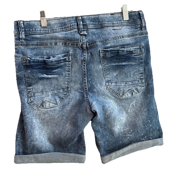 Projek Raw Denim Blue Jean Shorts Men 30 Acti Flex Zip Pockets Hemmed - Picture 2 of 12